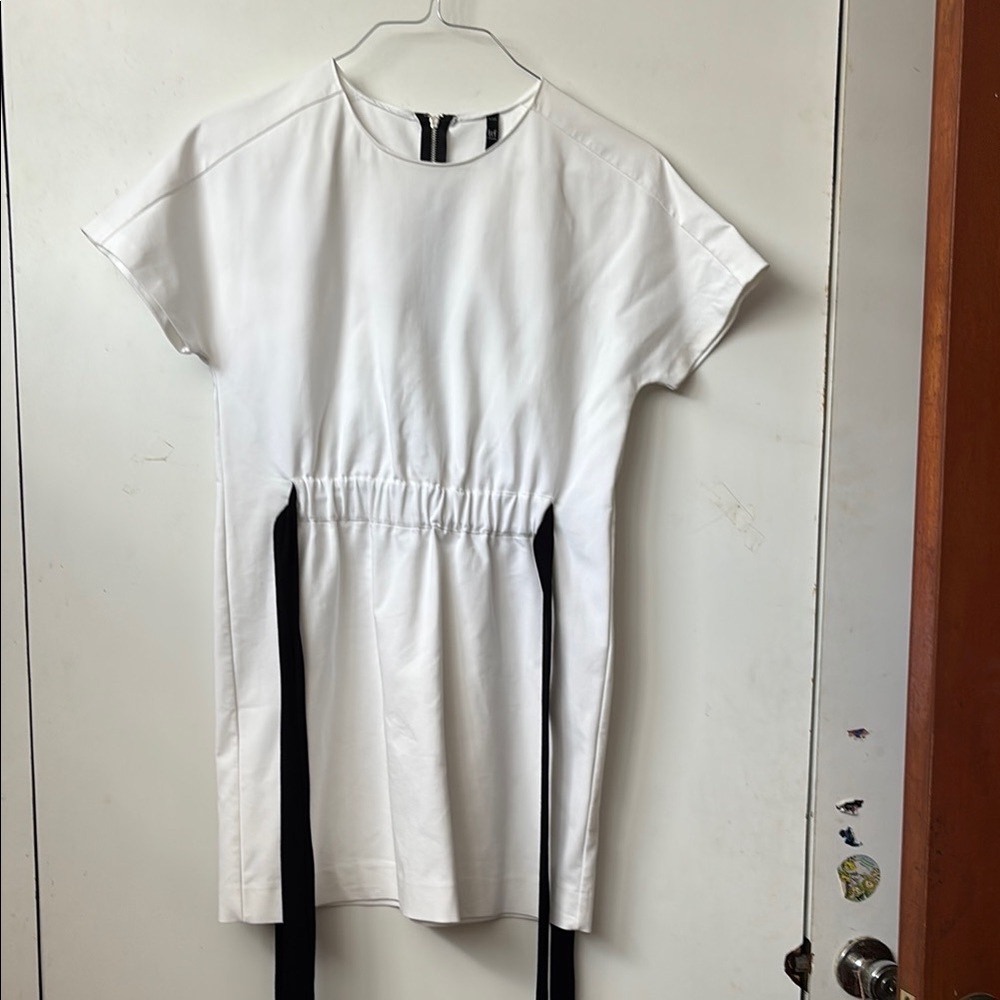 White Dress with Black Accents